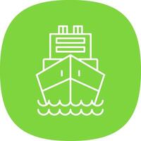 Logistics Ship Line Curve Icon vector