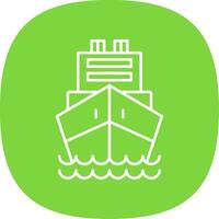 Logistics Ship Line Curve Icon vector