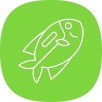 Surgeonfish Line Curve Icon vector