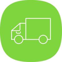 Delivery Truck Line Curve Icon vector