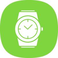 elegante reloj glifo curva icono vector