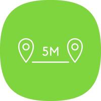 Distance Line Curve Icon vector