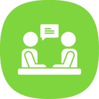 Interview Glyph Curve Icon vector