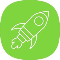 Rocket Line Curve Icon vector