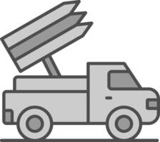 misil camión relleno icono vector