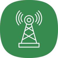 Telecommunications Line Curve Icon vector