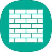 Brickwall Glyph Curve Icon vector