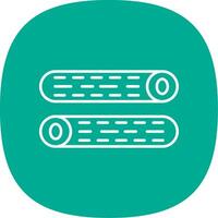 Wood Log Line Curve Icon vector