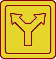 Diverge Line Circle Icon vector