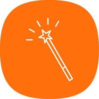Magic Wand Line Curve Icon vector