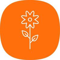 Flower Line Curve Icon vector