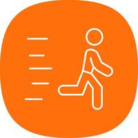 Runner Line Curve Icon vector