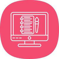 Sketchbook Line Curve Icon vector