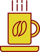 línea de taza de café icono de dos colores vector