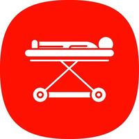 Stretcher Glyph Curve Icon vector