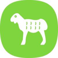 Sheep Glyph Curve Icon vector