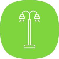 Street Lamp Line Curve Icon vector