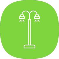 Street Lamp Line Curve Icon vector