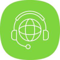 Worldwide Support Line Curve Icon vector