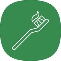 Toothbrush Line Curve Icon vector