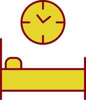 Bed Time Line Two Color Icon vector