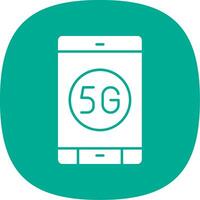 5g glifo curva icono vector