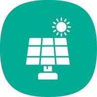 Solar Panel Glyph Curve Icon vector