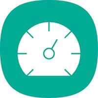 Speedometer Glyph Curve Icon vector