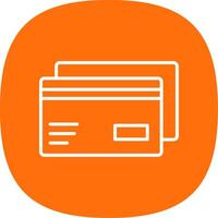 Credit Card Line Curve Icon vector