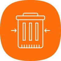 Waste Reduction Line Curve Icon vector