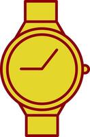 casual reloj línea dos color icono vector