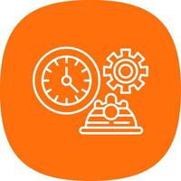 Working Hours Line Curve Icon vector