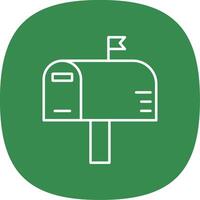 Mailbox Line Curve Icon vector