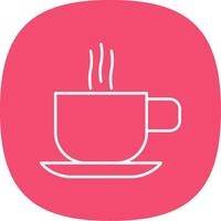 Hot Coffee Line Curve Icon vector