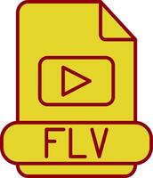 flv línea circulo icono vector