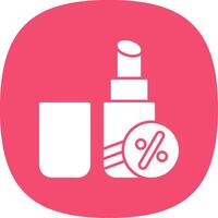 Lipstick Glyph Curve Icon vector