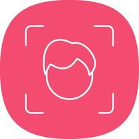 Face Scan Line Curve Icon vector