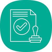 Approval Line Curve Icon vector