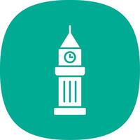 Tower Glyph Curve Icon vector