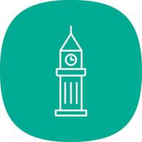 Tower Line Curve Icon vector