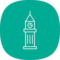 Tower Line Curve Icon vector