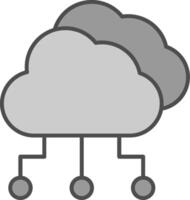 nube informática relleno icono vector