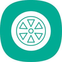 Wheel Glyph Curve Icon vector