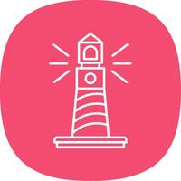 Lighthouse Line Curve Icon vector