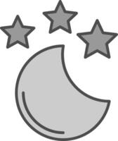 New Moon Fillay Icon vector