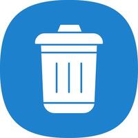 Dustbin Glyph Curve Icon vector