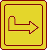 Turn Right Line Circle Icon vector