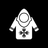 Hoodie Glyph Inverted Icon vector