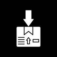 Package Glyph Inverted Icon vector