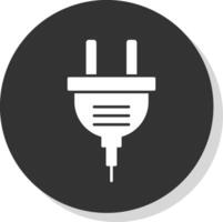 Power Plug Glyph Grey Circle Icon vector